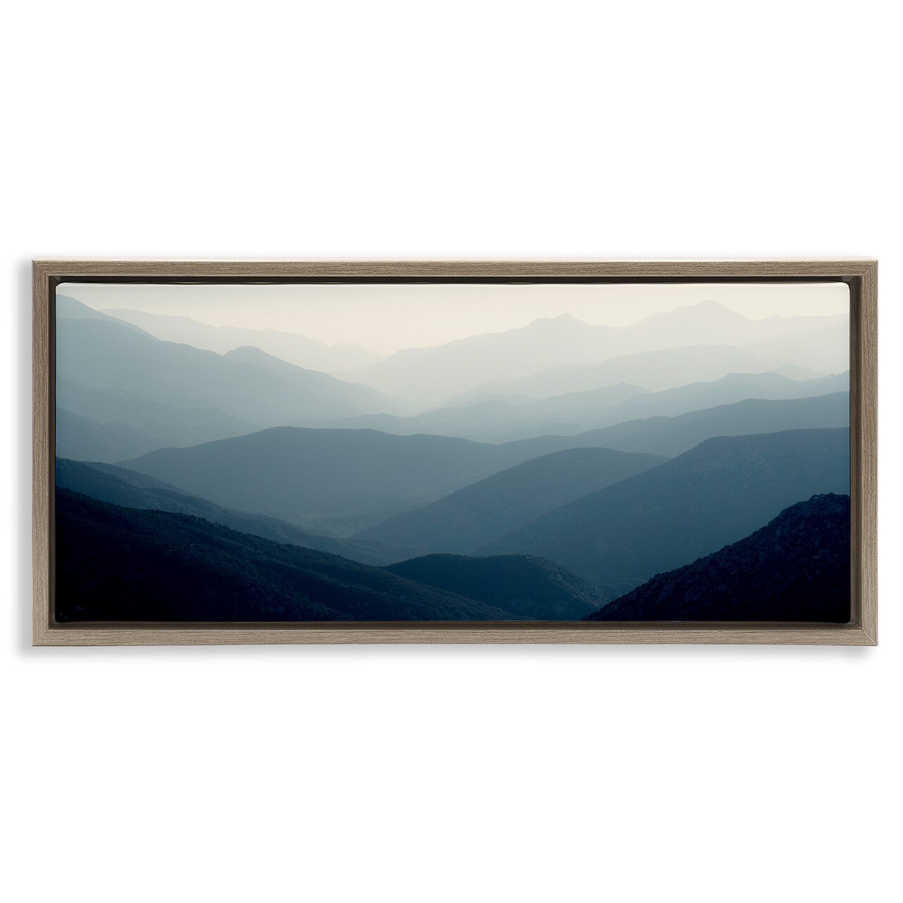 Stupell Industries Foggy Blue Mountains Floating Frame Design by Gemma Bardot